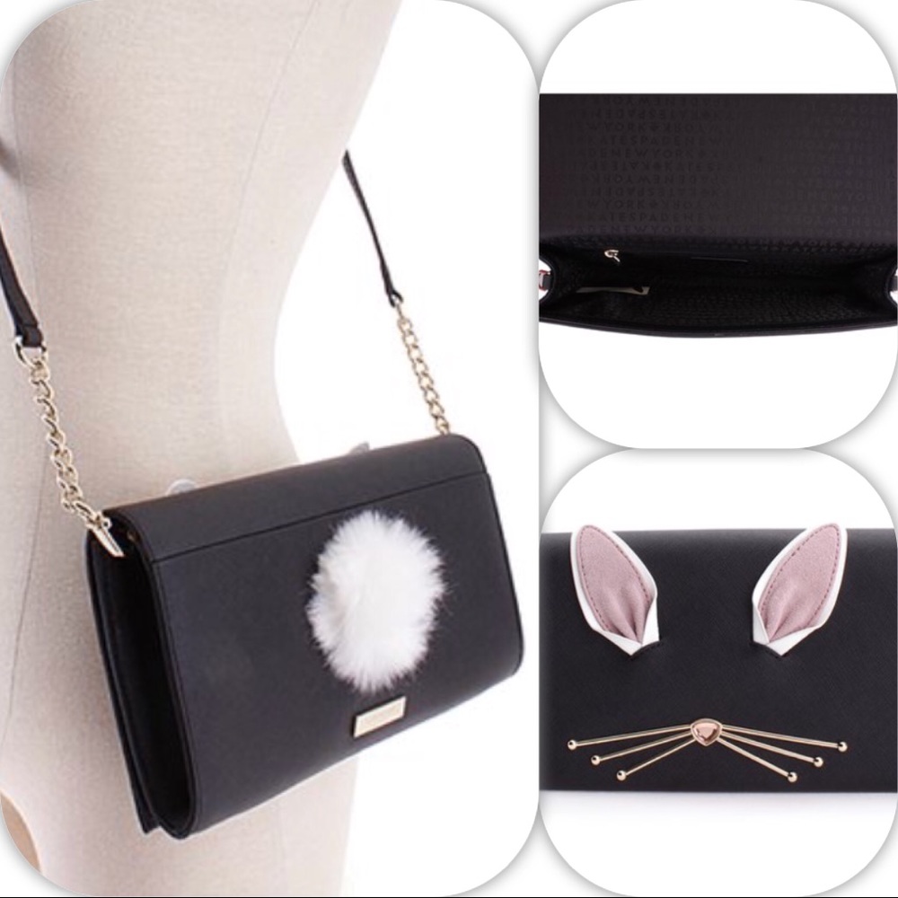 NWT KATE SPADE RABBIT CALI HOP TO IT CROSSBODY BLK - Picture 1 of 8